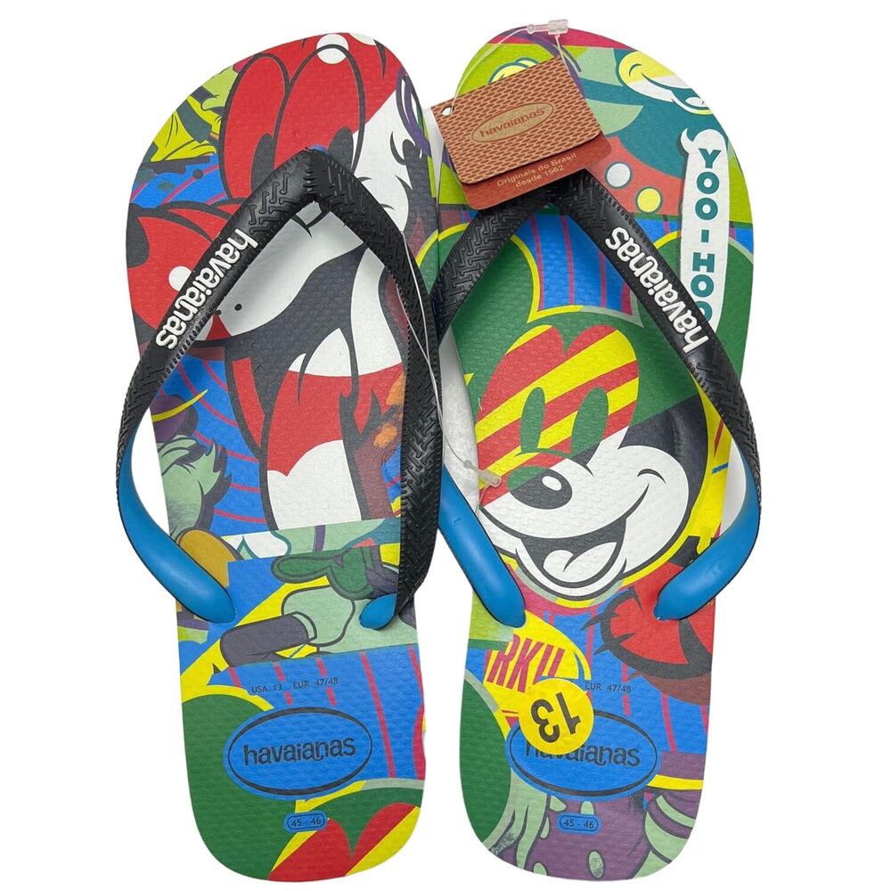 Havaianas Disney Mickey Mouse and Pluto Flip Flops Men's Size 13 New